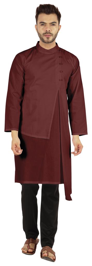 Atasi Indian Designer Kurta For Mens Party Wear Solid Color Ethnic Long