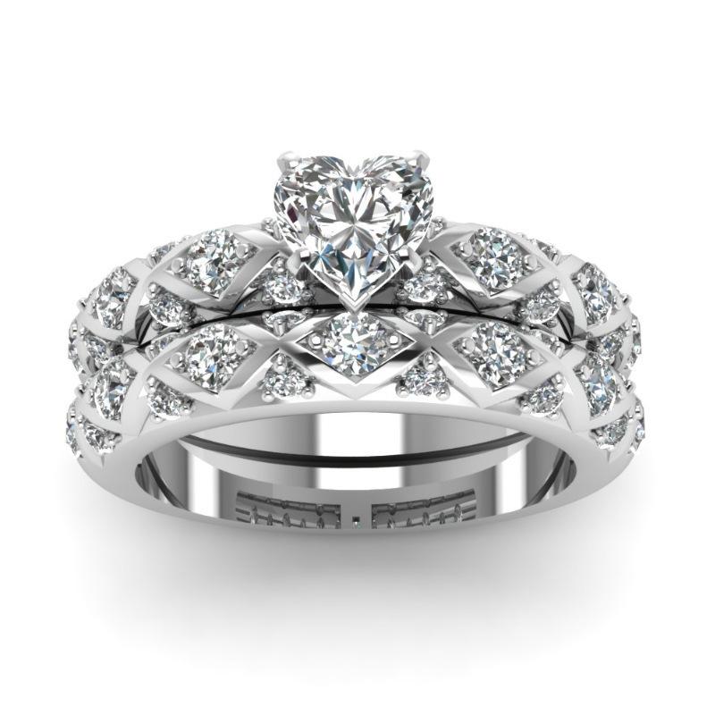 Accessori Set Coppia Anello Moda Donna Anello Zircone