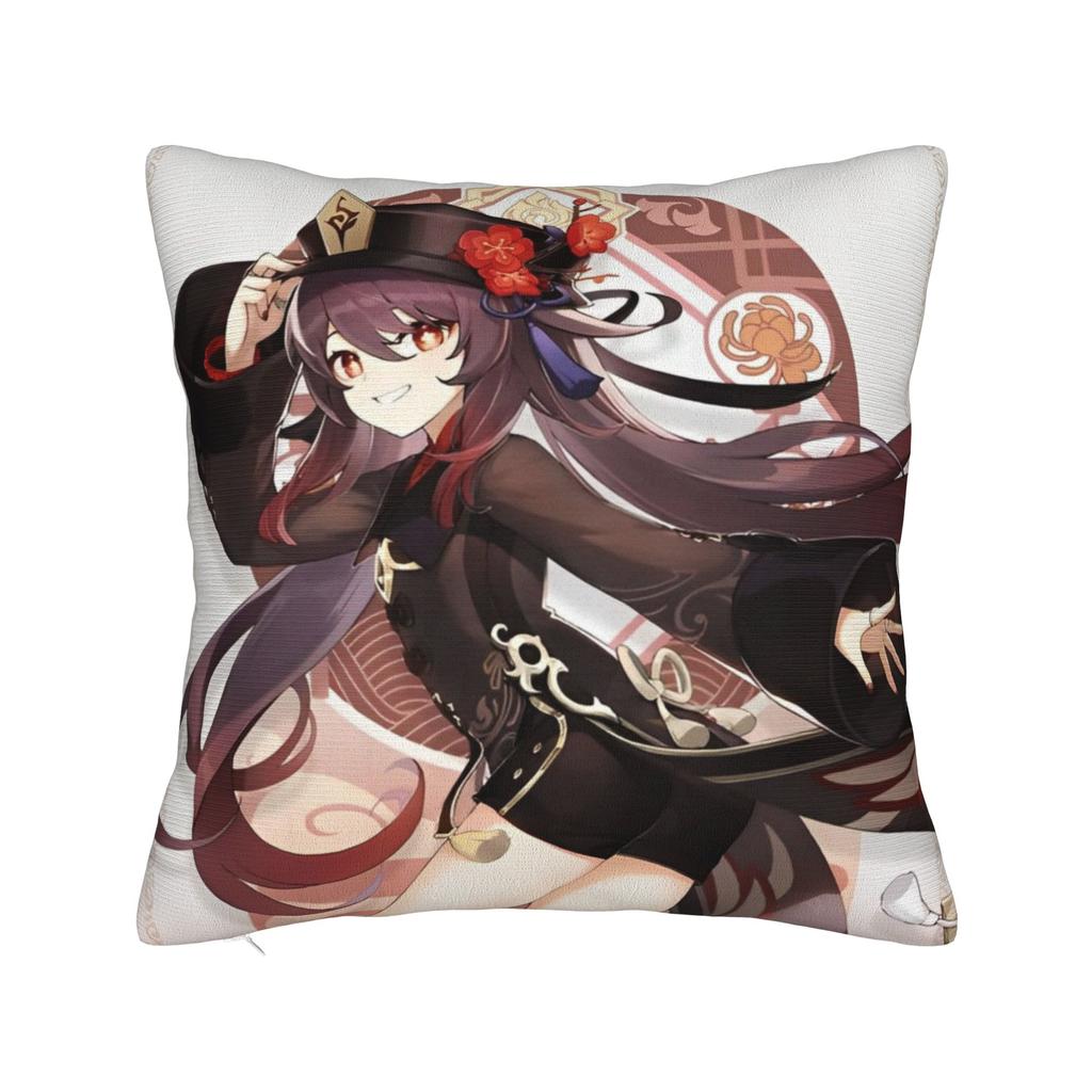 Printing Hu tao genshin impact Pillowcase Polyester Cushion Cover Decorations cute waifu anime Pillow Case Cover Bedroom Zipper