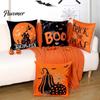 Square Sofa Cushion Protectors Halloween Ghost Cover, Retro Pumpkin Throw Pillow Case, 18x18 Covers Inch Washable Cover for Couch Bed Decor Breathable