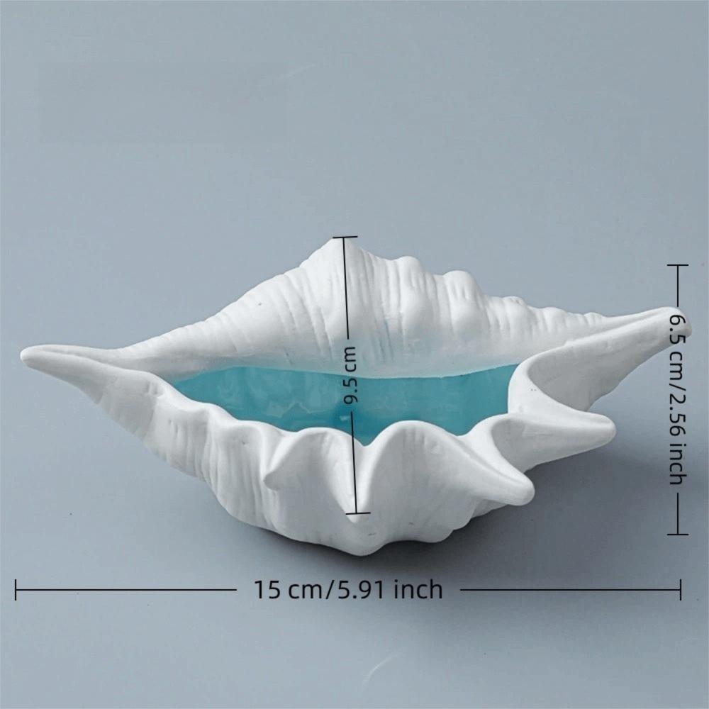 Decorative Tray Coastal Ceramic Trinket Dish Starfish Conch Conch Storage Plate Craft Ornament Jewelry Key Organizer