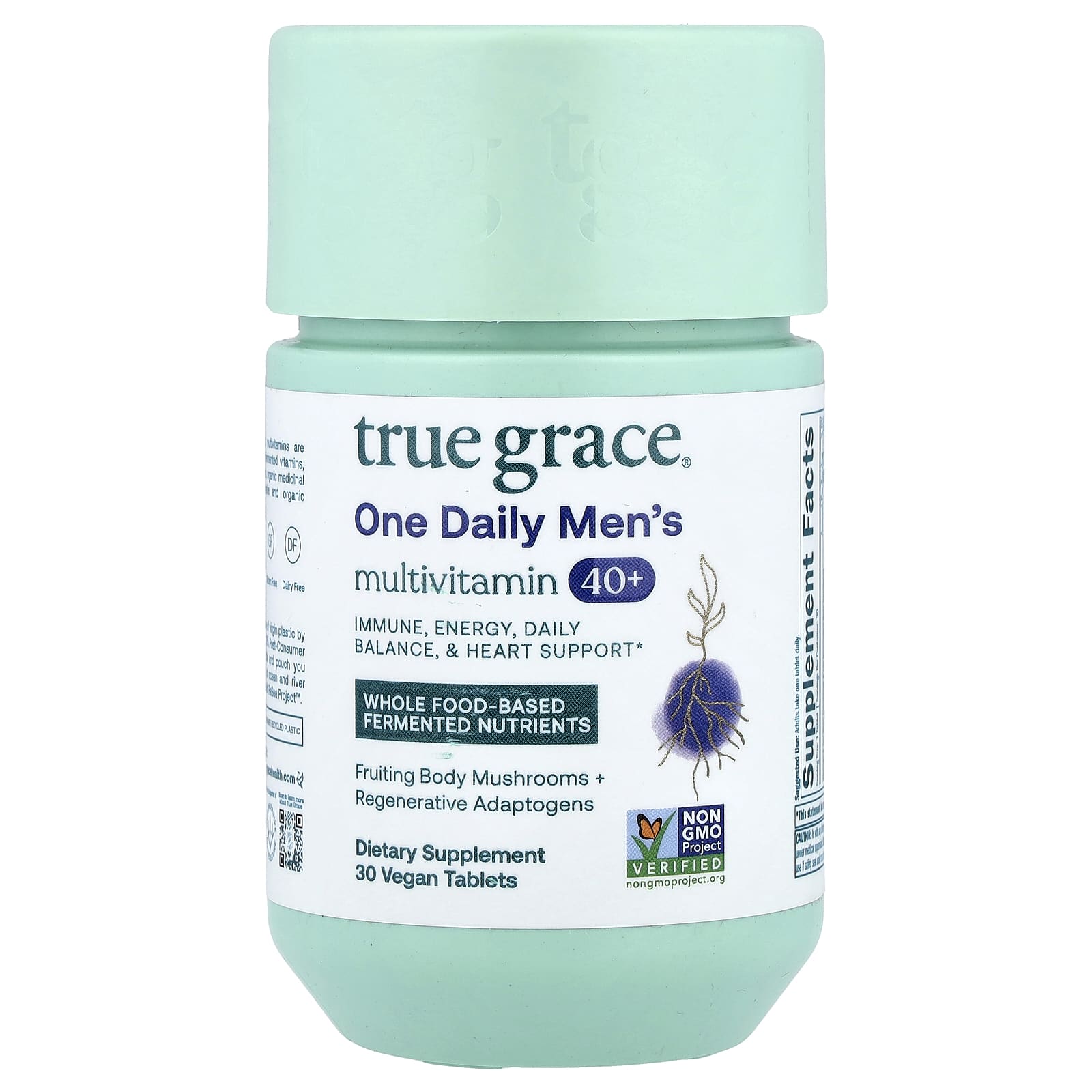 

True Grace, One Daily Men s Multivitamin 40+, Vegan, 30 Tablets