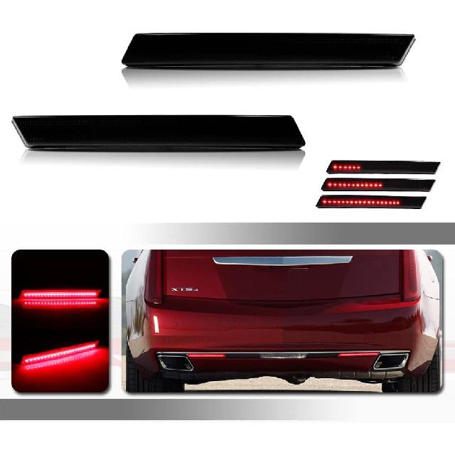 3 IN 1 Led Smoked Lens For 2013 2014 2015 2016 2017 Cadillac XTS Bumper Reflector Tail Lights Turn Signal Brake Stop & Rear Fog Lamps OEM 20874085