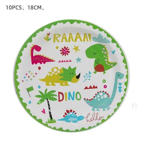 Cartoon Dinosaur Theme Cake Toppers Cute Dino Balloon Decorations Banner Tableware Set Birthday Party Supplies Baby Shower Favor