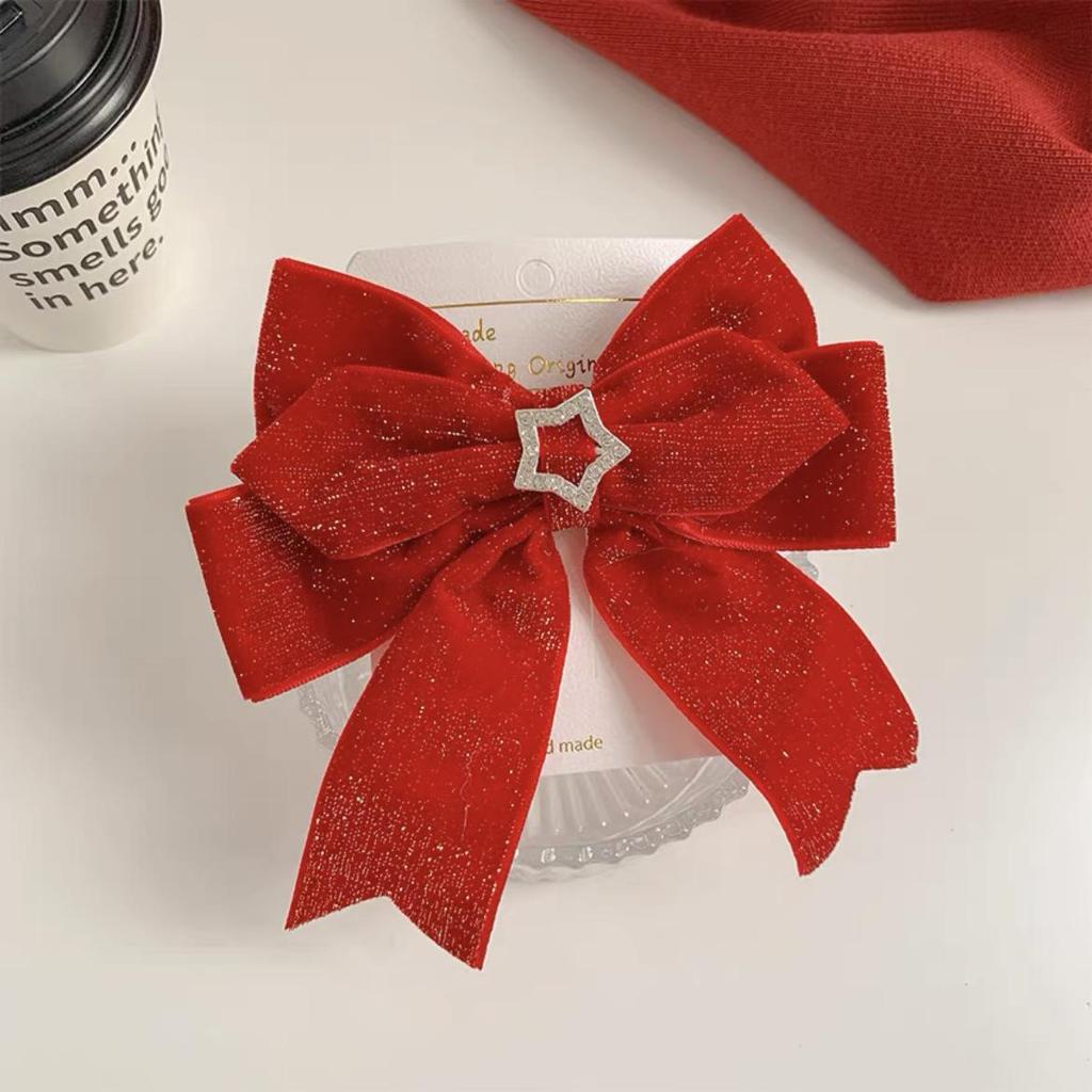 2024 Parent-Child Red New Year Bow Hair Clip: Prosperous Festive Accessory for Bangs