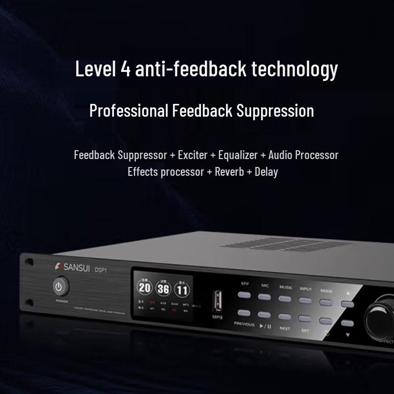 SANSUI DSP1 Professional Anti-Howling Audio Processor CN plug (adapter included)