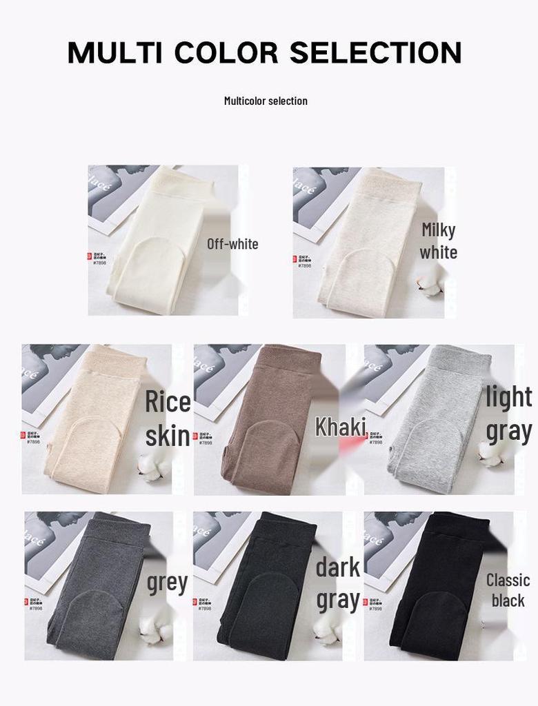 "Damen High-Waist Schlankmachende Baumwoll-Leggings - Grau, Vielseitig für Frühling und Herbst"