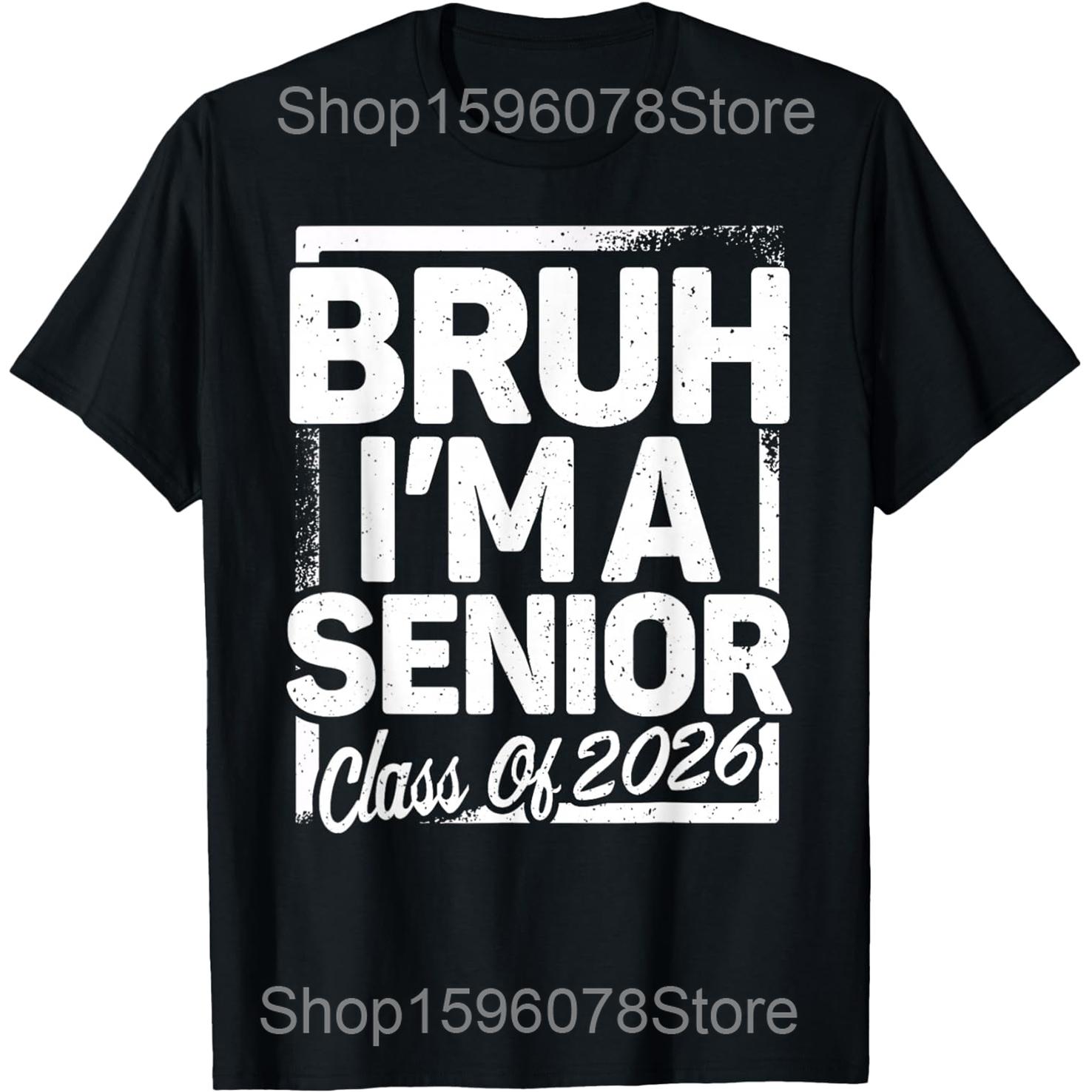 Funny Class of 2026 Senior 2026 Graduation T Shirts Men Cotton Humor Streetwear Tee Shirt Short Sleeve Unisex Loose Clothing S