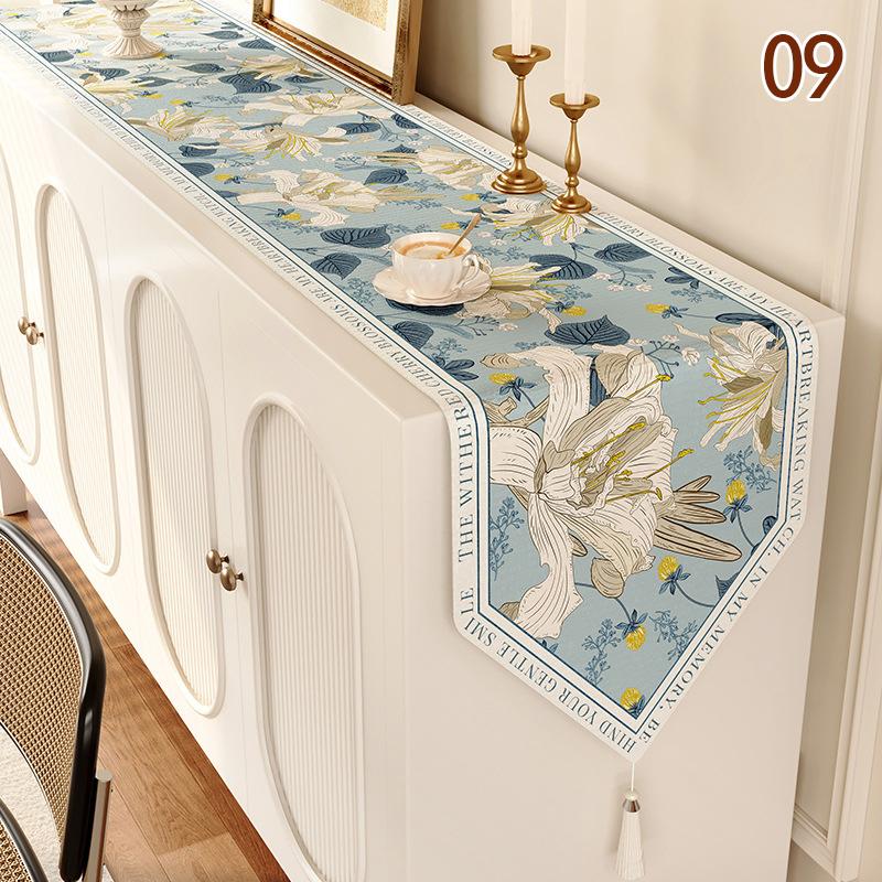 

Pastoral Style Table Runner Side Cabinet TV Cabinet Coffee Tea Table Cover Shoe Cabinet Countertop Dining Table Mat (as the picture,30x120cm)