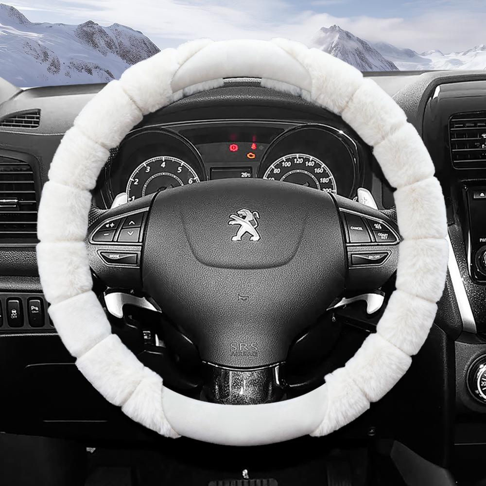 Suitable for b444 Plush Steering Wheel Cover Winter Cold-Proof and Warm Cover for Models 208 E-208 2008 E-2008 3008 E-3008 Partner Rifter 3 444b