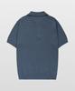 MANNERGRAM 100% Soft Cotton 3-Ply Polo Short Sleeve Knit Steel Blue