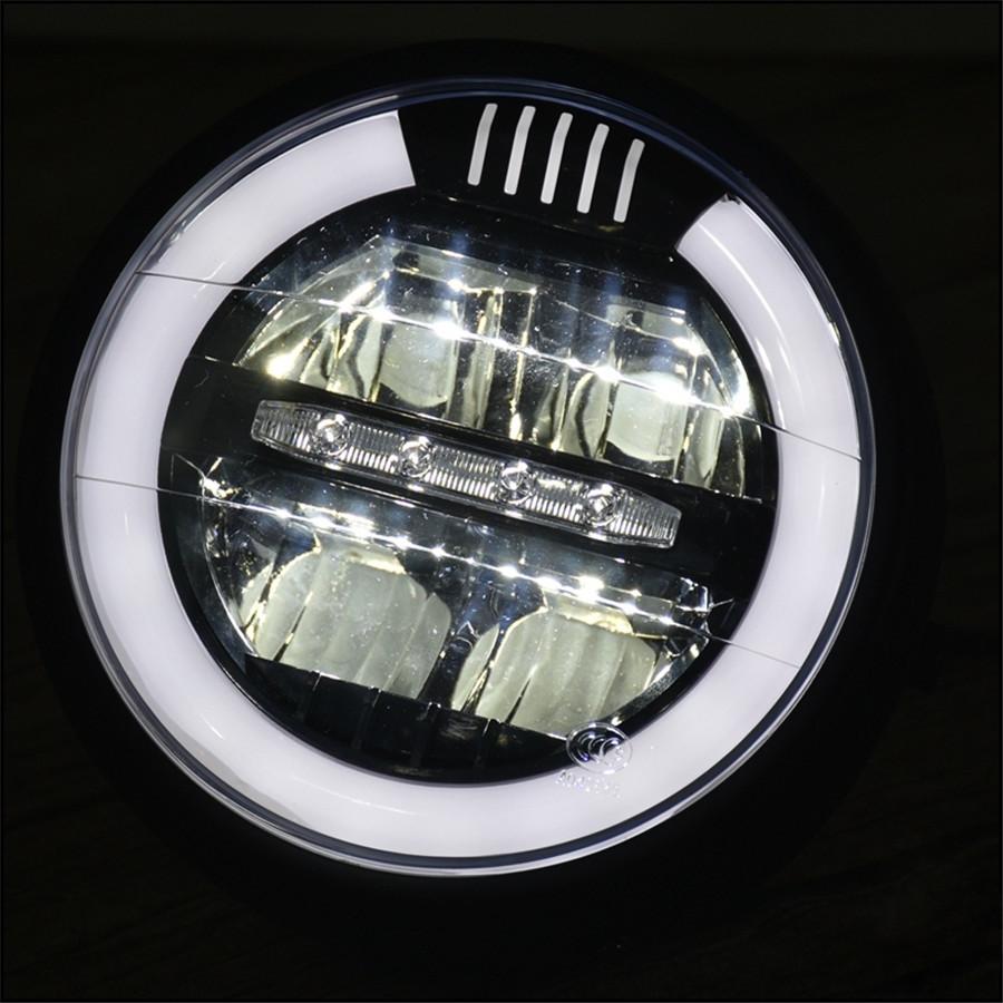 High Quality 6.8 Inch Universal Vintage Motorcycle LED Headlamp Distance Light Refit Motorcycle Headlight Cafe Racer With 41mm CNC Fork Holder