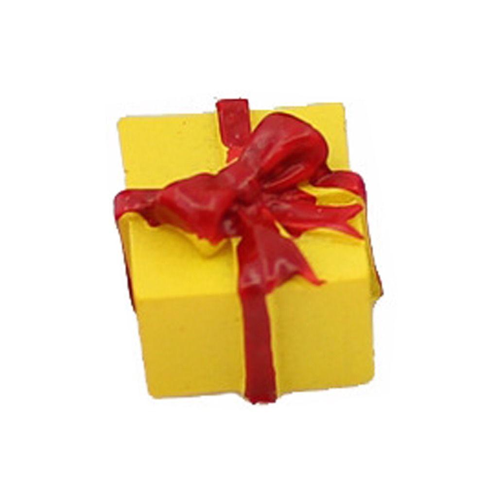 

10PCS Mini Resin Gift Box Cube Simulation Gifts Box Christmas Gifts Box Miniature Scrapbook жёлтый