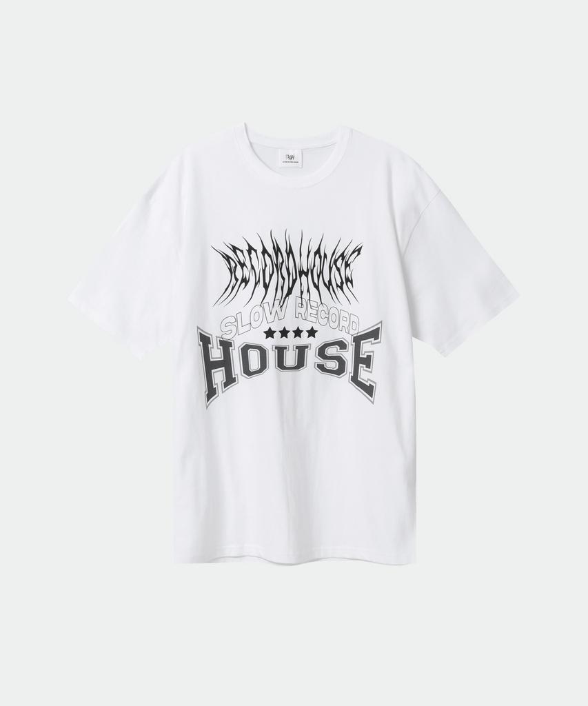 SLOW RECORD HOUSE Lightning T-Shirt_White