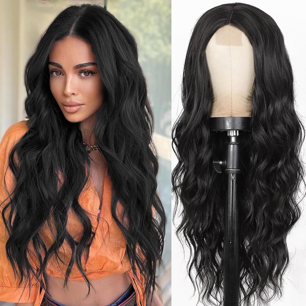 Xuchang European American Wig Women's Front Lace Small Cross Dyeing Long Curled Hair Chemical Fiber Headset Foreign Trade Wigs