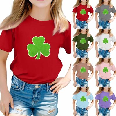 St. Patrick's Day Toddler Girl Boy T-Shirts Kids Top Boys And Girls Printed Short Sleeved T-shirt