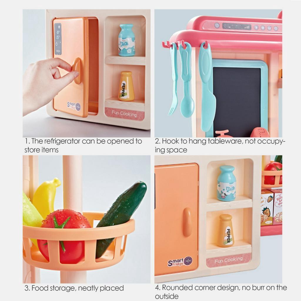 Gift ABS Plastic Simulation Kids Kitchen Toys Kitchen Educational Toy Spray Water Dinnerware Pretend Play Kitchen Cooking Table Set Playing New