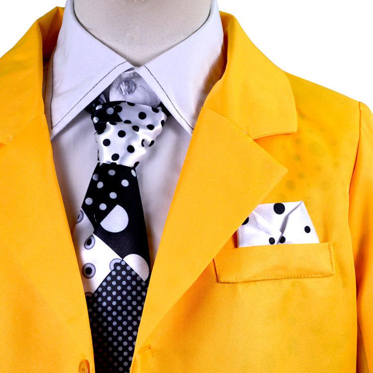Jim Carrey La Máscara Película de Comedia Traje Amarillo Corbata Tirantes Accesorios Set Completo Halloween Fiesta de Carnaval Juego de Rol para Hombres