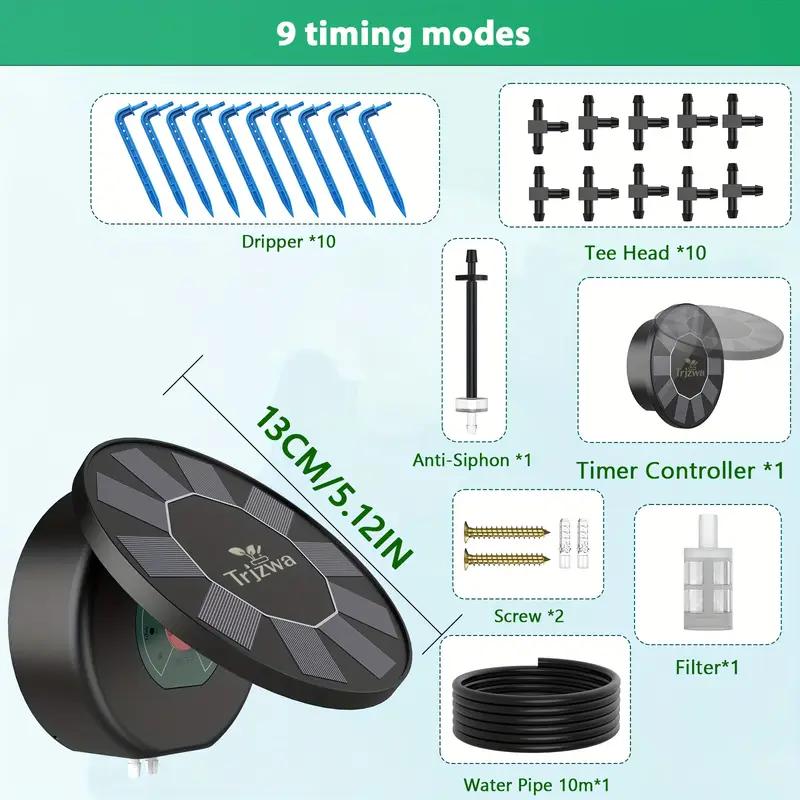 Solar Powered Automatic Drip Irrigation System Kit With Timed DIY Garden Irrigation Automatic Watering Kit Suitable For Garden