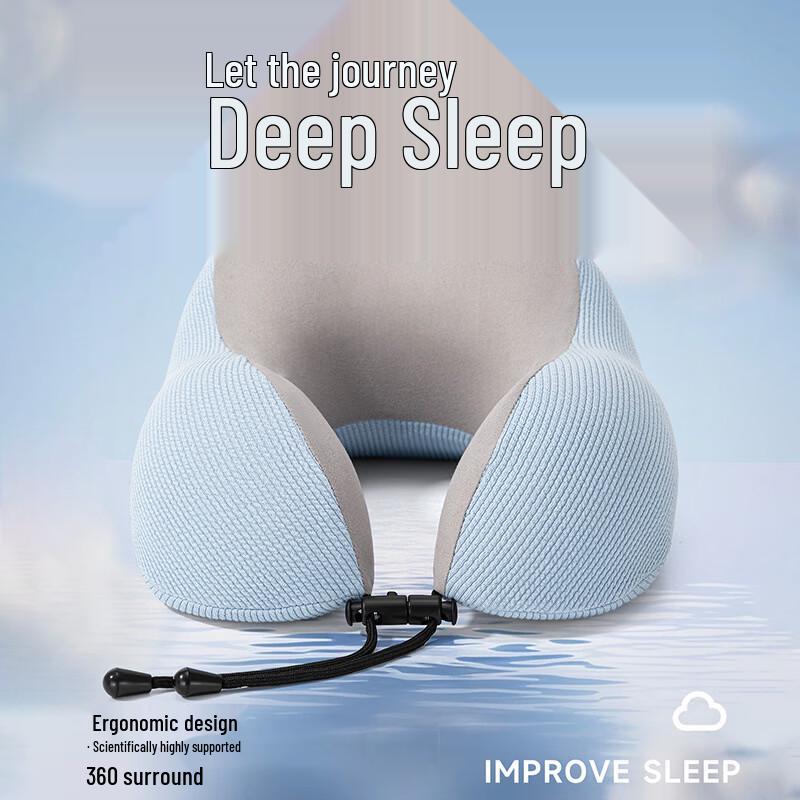 Tri-polar Memory Foam Travel U-shaped Neck Pillow