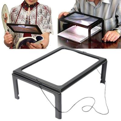 Full Page Magnifier with LED Light Holder Magnifying Glass Book Reading Aid Lens
