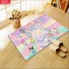 Kawaii Strawberry News Cartoon Doormat,2D Print  Floor Mat, Pastel Popcorn Entrance Rug for Girls Bedroom Living Room Decor Gift