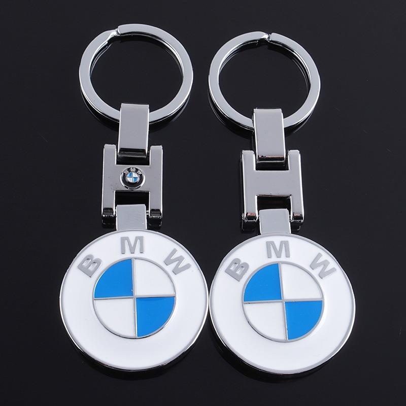 KJVF7 Metal Car Emblem Key Keyring White Key Chain For BMW Series X1 X3 X4 X6 E90 E91 I3 I4 F30 F48 F30 F10 E30 E34 F02 Accessories