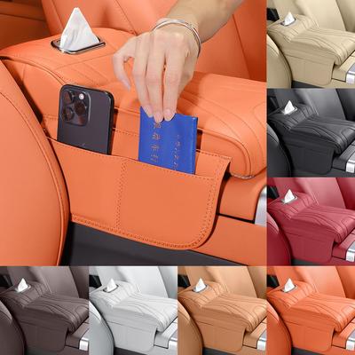 Auto Center Console Armrest Cushion With 2 Storage Bag Pad Pad Tissue Armrest Pillow Cover Box Auto Amrest Heightening K4k6