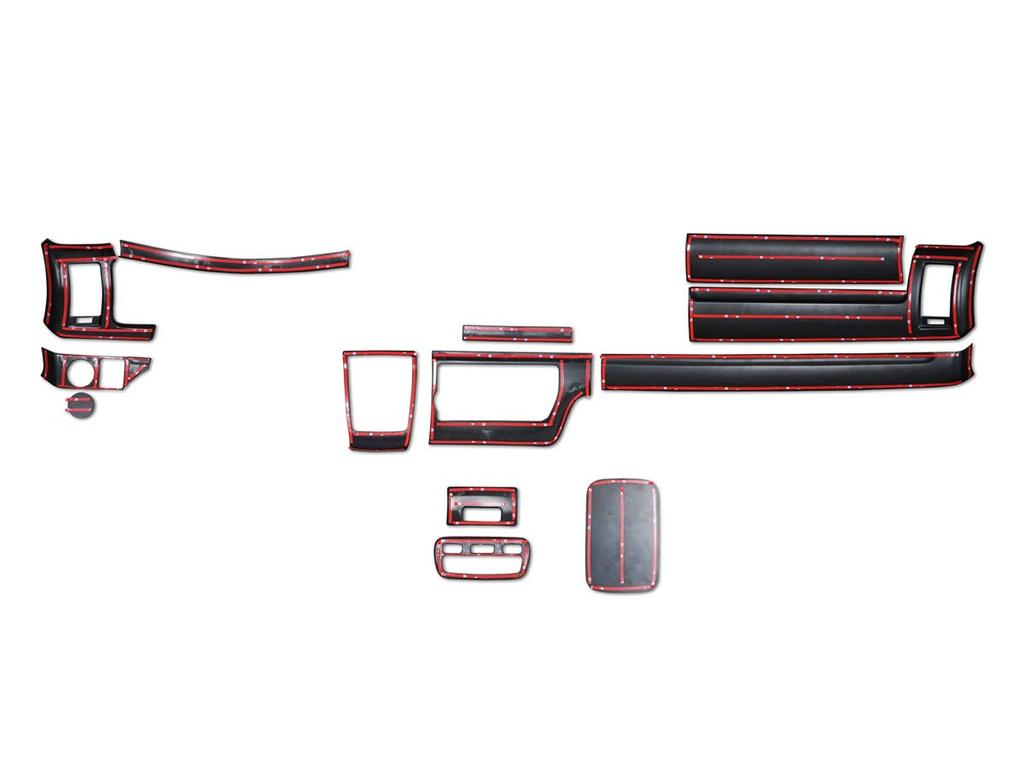 Dunkles Prime Interieur 13 Schwarze Mahagoni-Holzmaserung für Toyota Hiace Serie 200 und 8. Breite TRISTAR'S Panel, Panels, (4., 5., 6., 7., Generation,