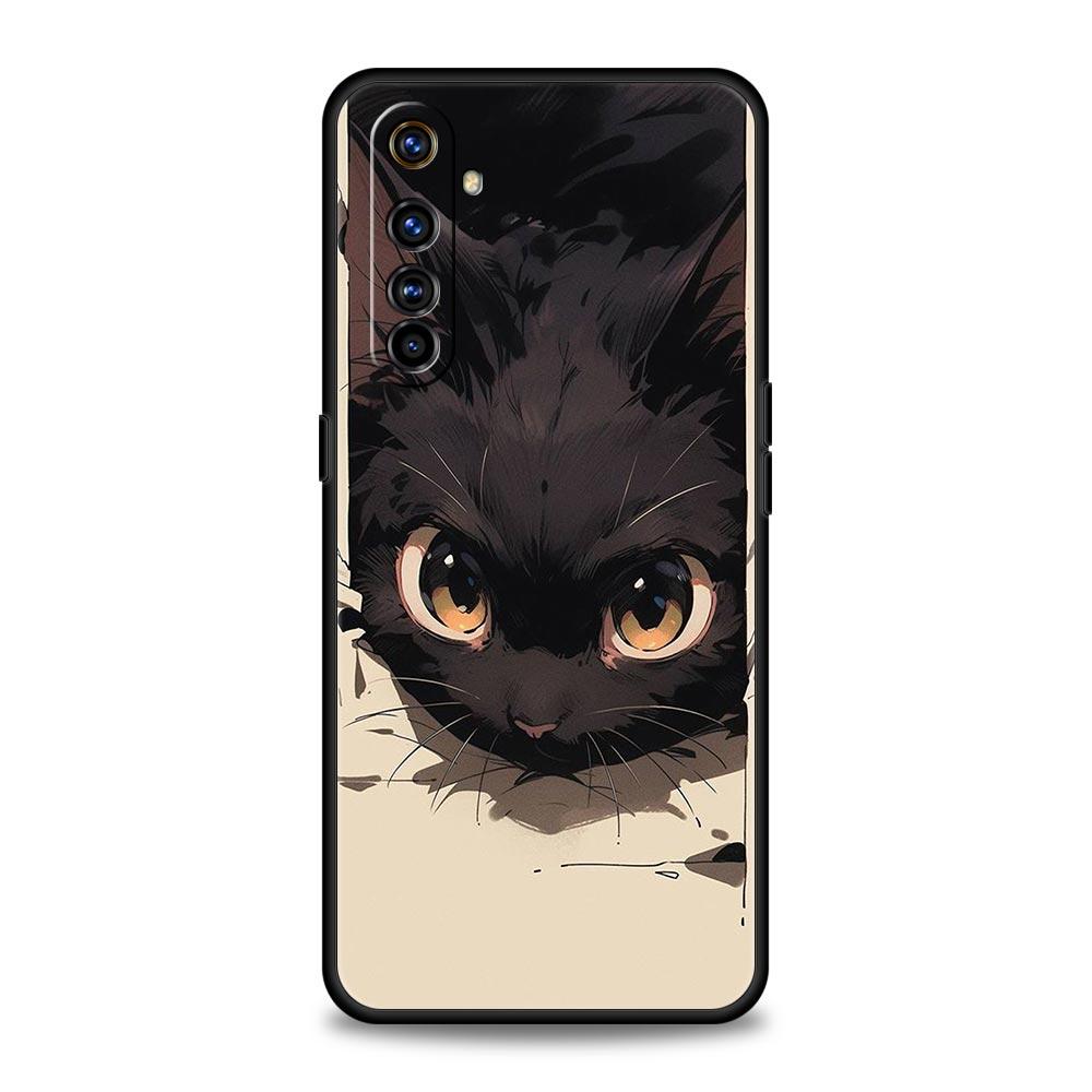cartoon lovely cat Art fashion Phone Case For Realme 12 11 10 9 8 5G 7 6 GT5 GT3 GT2 Pro C21 C11 C25 C35 GT Neo 2 3 3T 5 Cover