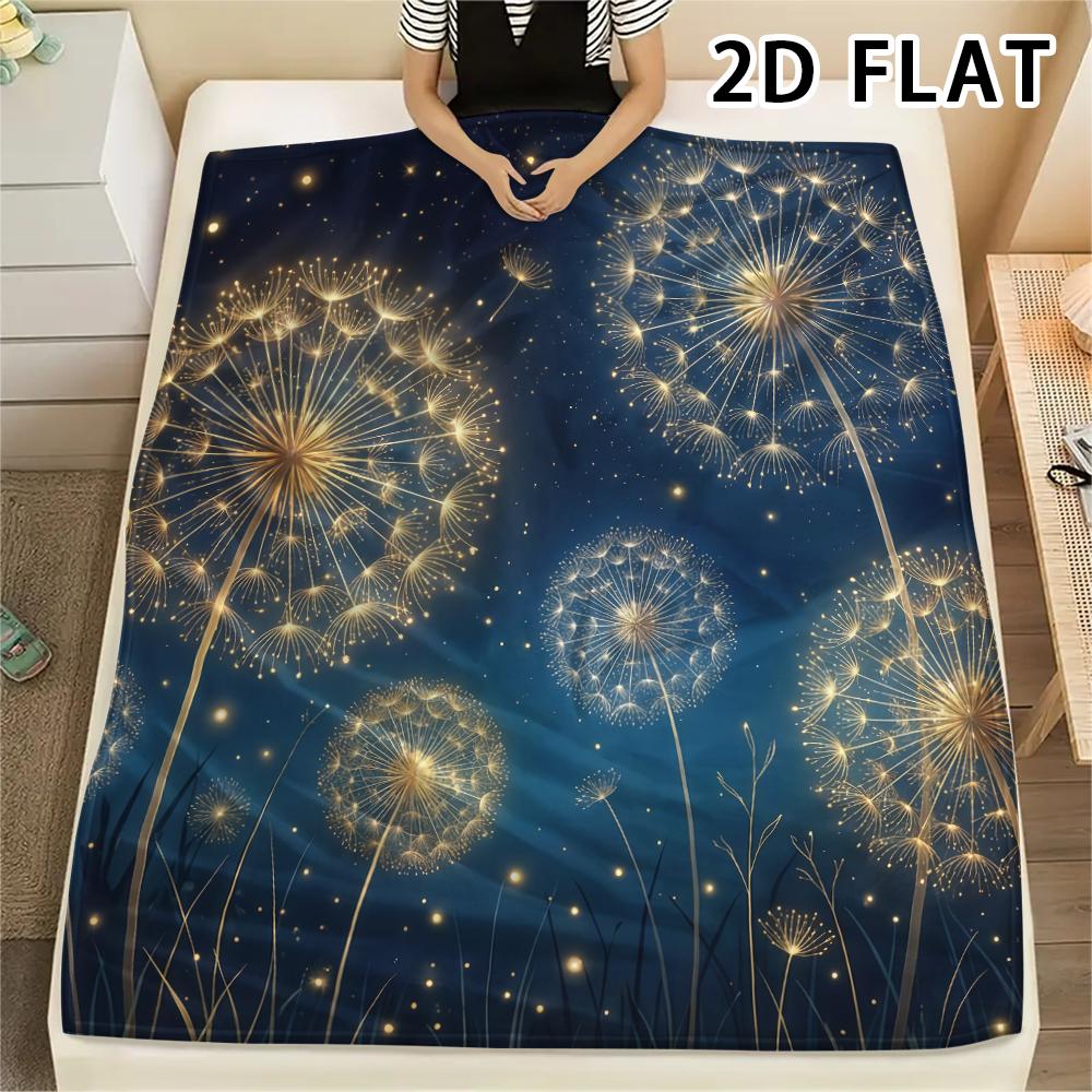 1Pc Dandelion Print Flannel Blanket,High Quality Comfortable for All Seasons,Home Decor,Warmth and Comfort,Perfect for Christmas Gifts