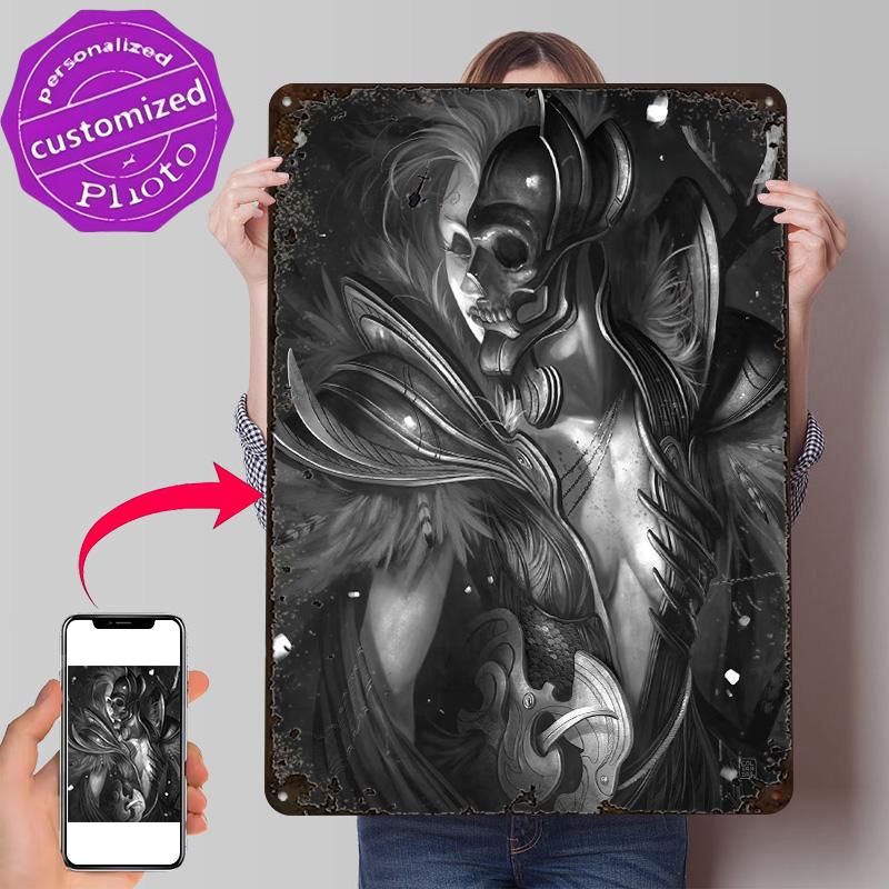 Hel D Printed Texture Poster Personalized Wall Art Retro Metal Tin Signs for Vintage Decoration Gaming Room Decorating Interior