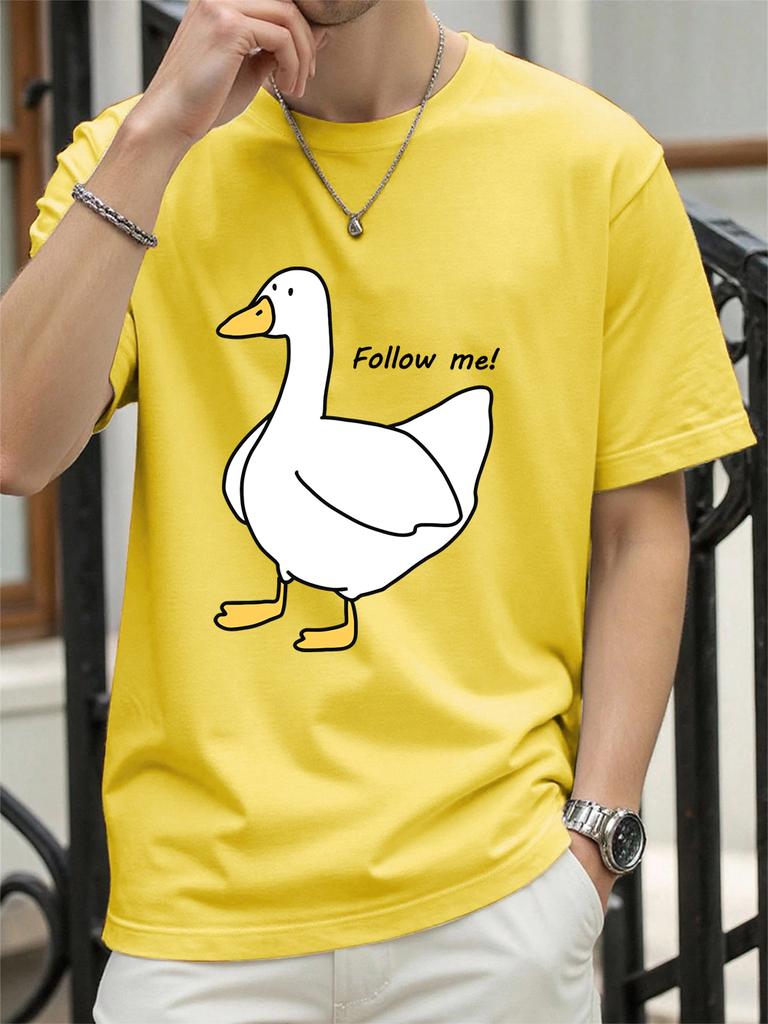 Follow The Goose Printing TShirt Women Cotton Summer Tops Comfortable Loose ONeck Short Sleeve T Shirts Casual Womans Clothes