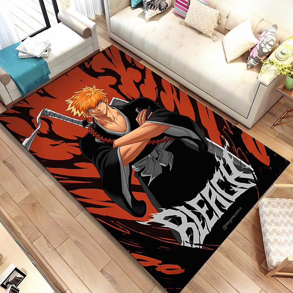 3D Anime Bleach Japan Cartoon Area Rug,Carpet Rug for Home Living Room Bedroom Sofa Doormat Decor,kids Non-slip Floor Mat Gift