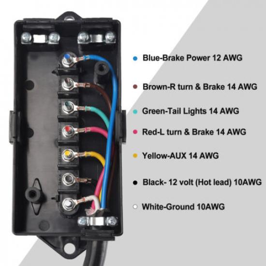 4ft 7Way Trailer Plug Weatherproof Trailer Harness Wiring 7Pin Trailer Connector