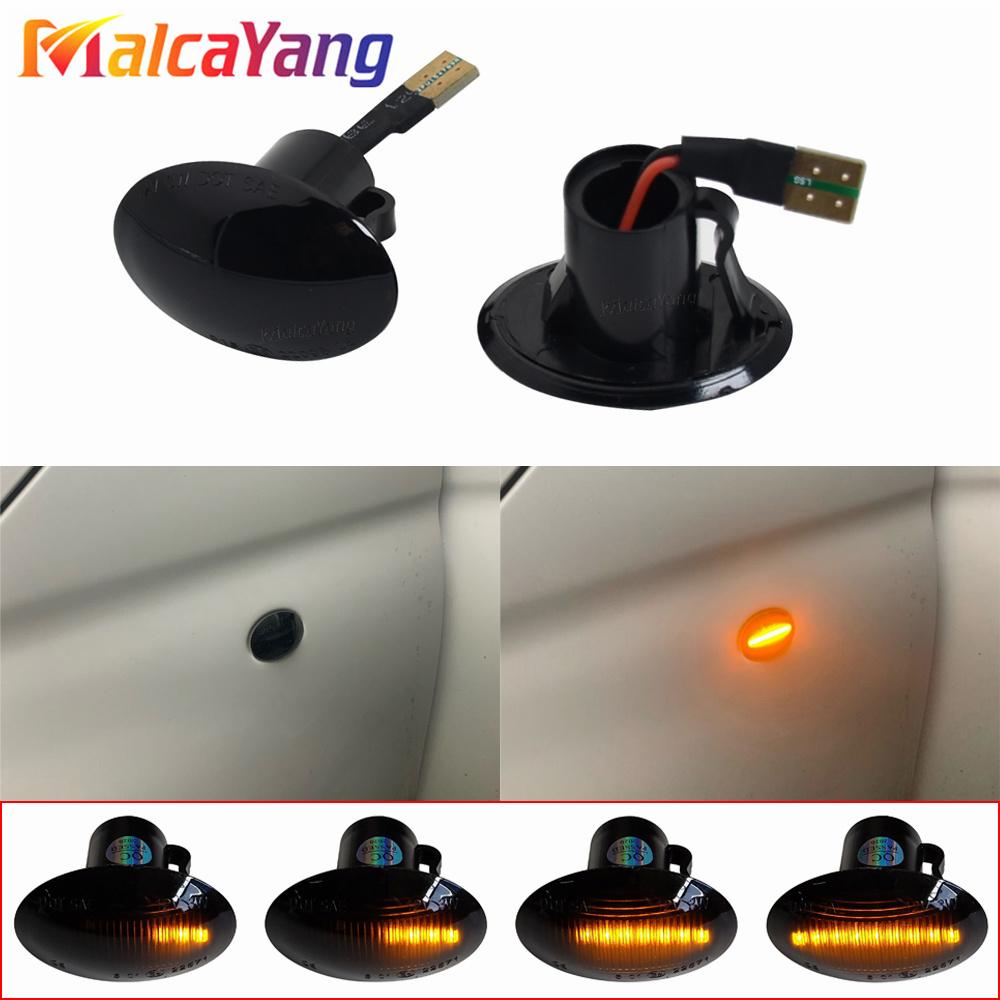 2pcs Dynamic Amber LED Flashing Turn Signal Light For FIAT 500 500C 500L Side Marker Fender Light Lamp For Abarth 500 595 695
