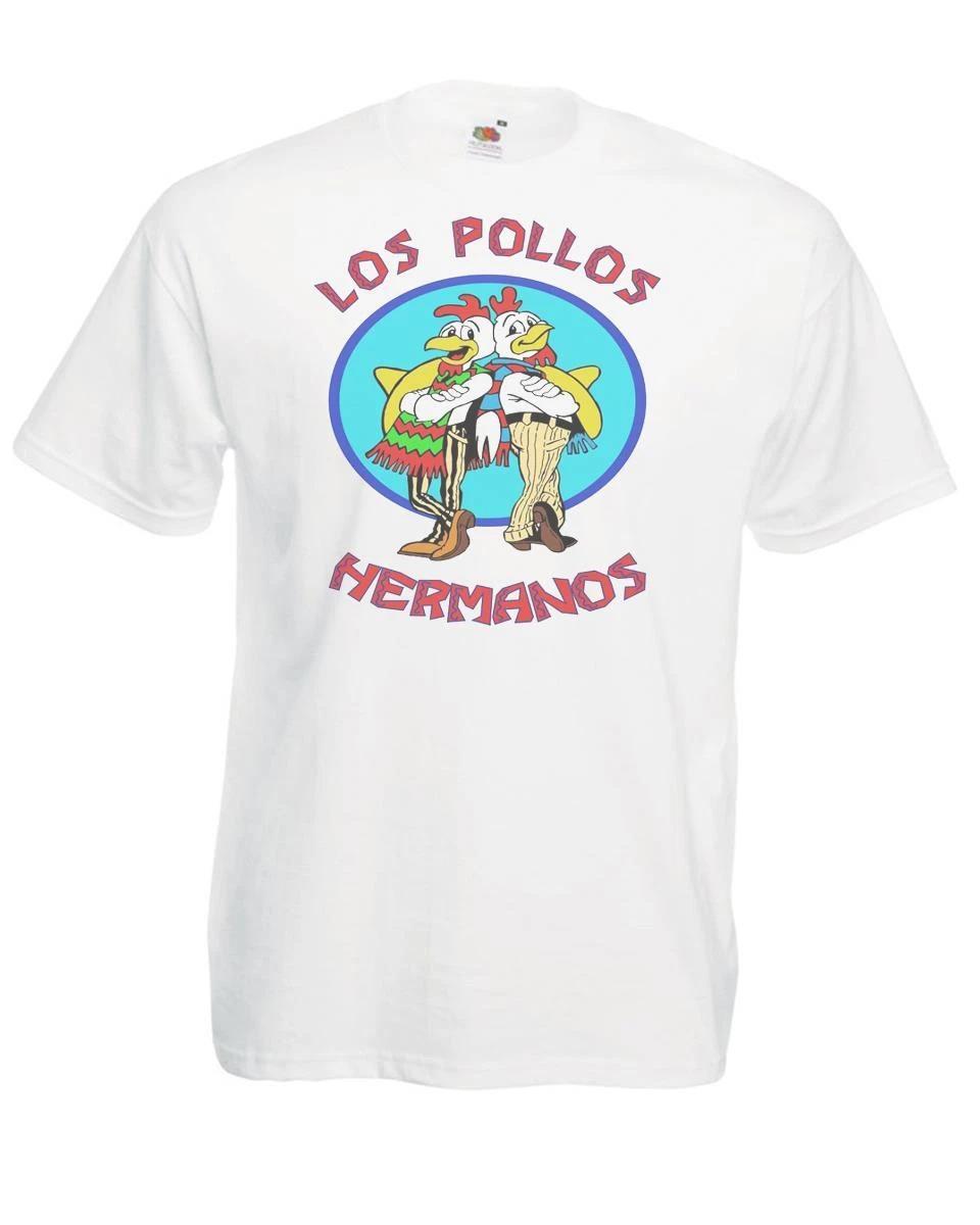 Mens Los Pollos Hermanos Gustavo Fast Food TV Show Unisex White 100% Cotton T-shirt Mens Tees Top 3XL