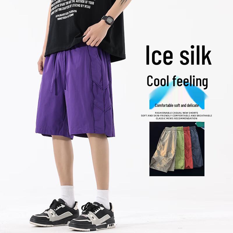 

Мужские летние шорты Fengxun однотонные с эластичной талией 4XL