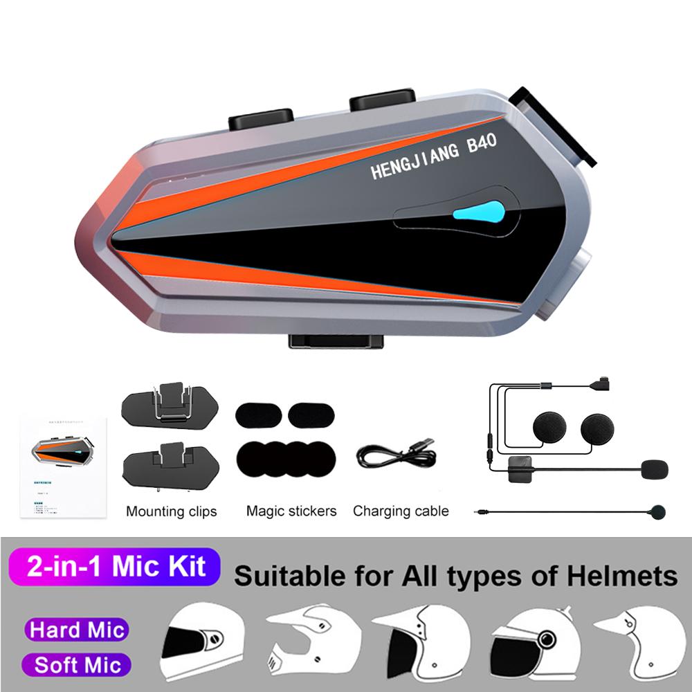 

B40 Мотоциклетный шлем Гарнитура Беспроводная Bluetooth 5.0 Гарнитура Поддержка Водонепроницаемый Handsfree Call Kit Стерео Музыкальный Плеер