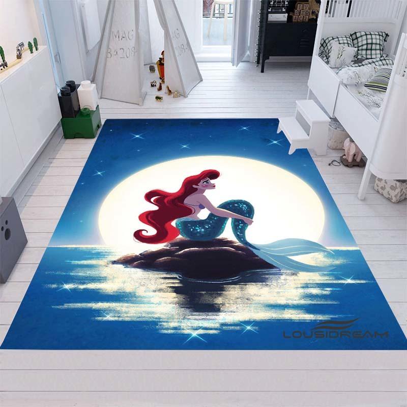 Cute Cartoon The Little Mermaid Ariel Princess Rug, Bedroom Playmat, Living Room Rug, Home Decor, Holiday Gift