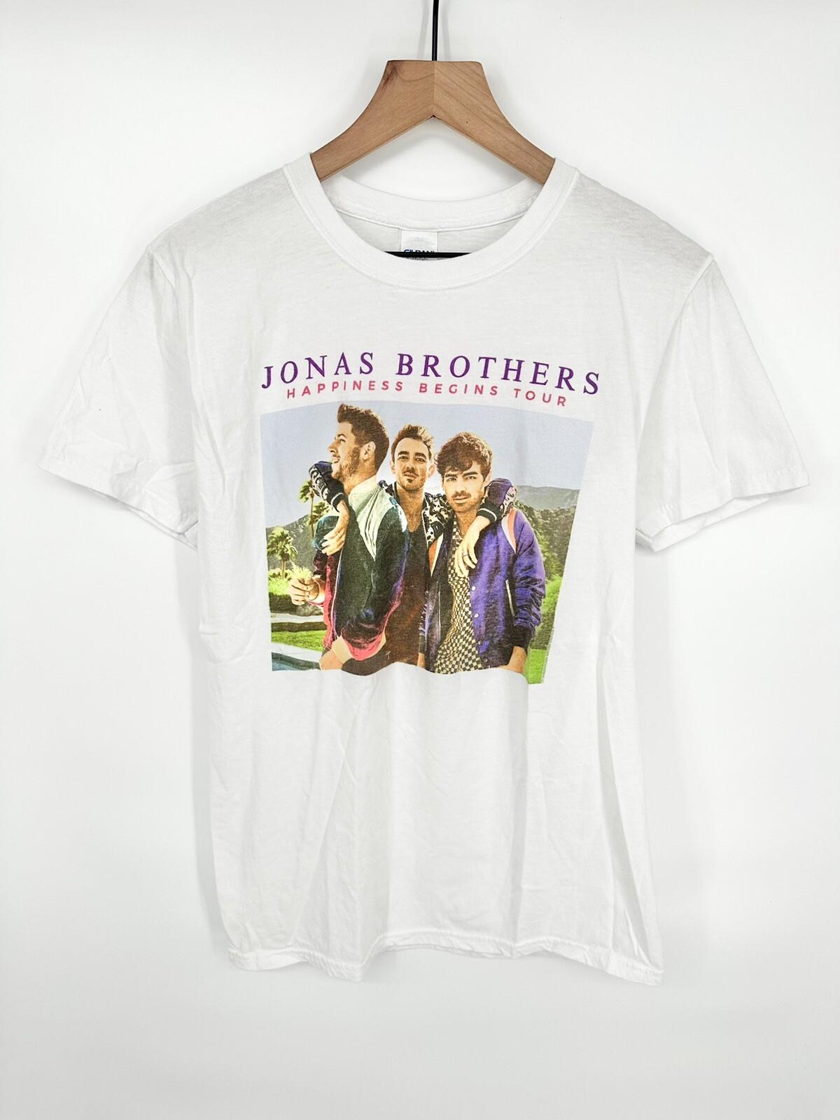 Футболка Jonas Brothers Happiness Begins 2019 Tour Белая Размер Medium S