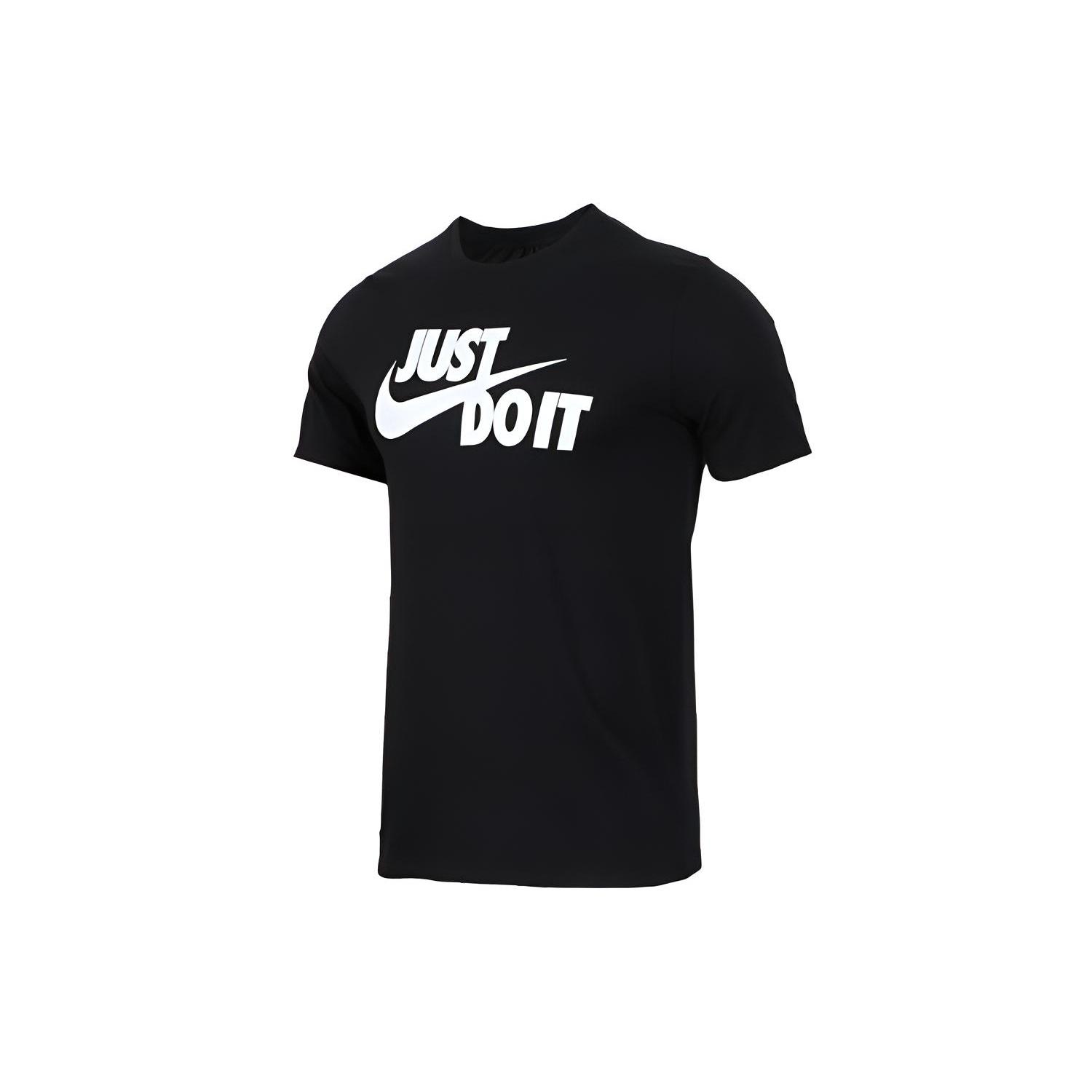 Nike Just Do It Letter Printing Sports Round Collar Male Black Men s 891864-010 L