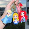Anime Cartoon Silicone Girl Mermaid Princess Keychain Cute Snow White Anna Alice Keyring Bag Key Chain Pendant Kids Toys Gifts
