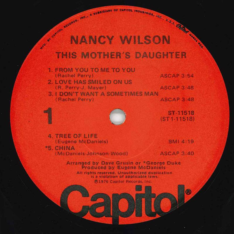 

LP Record NANCY WILSON - This Mother s Daughter ST11518 CAPITOL 1976 US Jazz Used