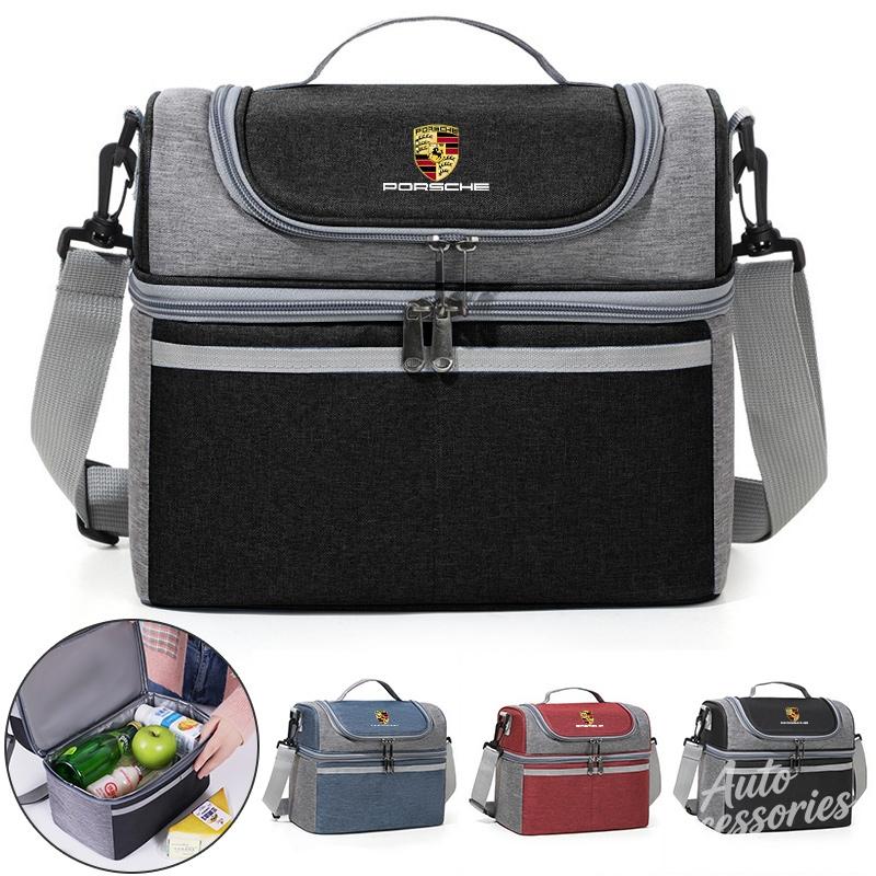 MOXX7 Large-capacity Slung Portable Thermal Insulation Bag Picnic Outdoors Storage For Porsche Macan Panamera Cayenne Cayman sticker