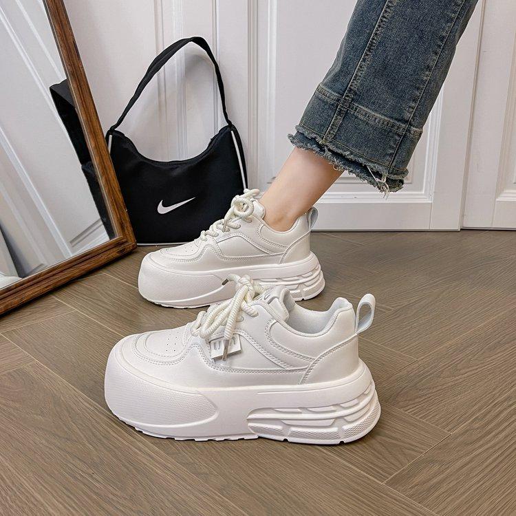 

Ziyan platform white shoes women s 2025 new spring leather ugly cute big head shoes European station bread shoes muffin shoes 40