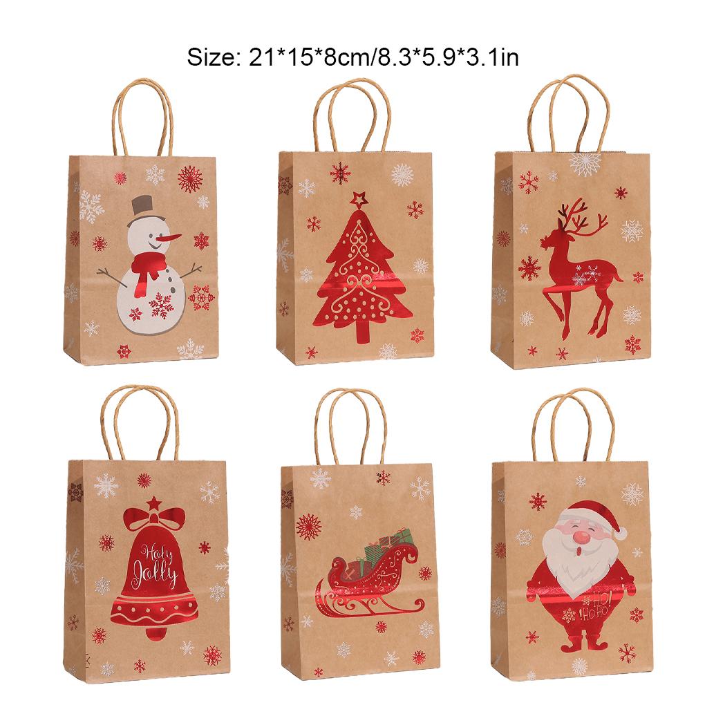 Christmas Brown Paper Bags Widely Used Large Capacity Portable Gift Bags With Handles