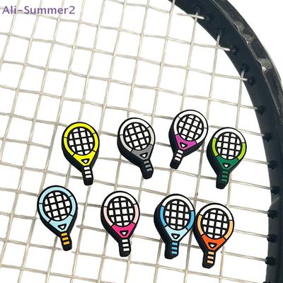 {Summer2} Tennis Racket Shape Multi-Color Shock Absorber Silicone Sports Durable Tennis Squash Badminton Staff Accessories