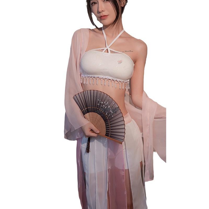 Sexy Hanfu Erotic Lingerie Set Pajamas Women's Uniform Temptation Hips Cheongsam Dress