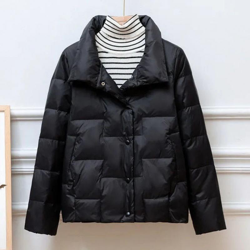Women's Parkas Autumn Winter Stand-up Collar Lightweight Thin Short Female Loose Cotton Jacket Leisure Overcoat 5XL